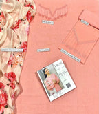 Peach Embroidered Lawn