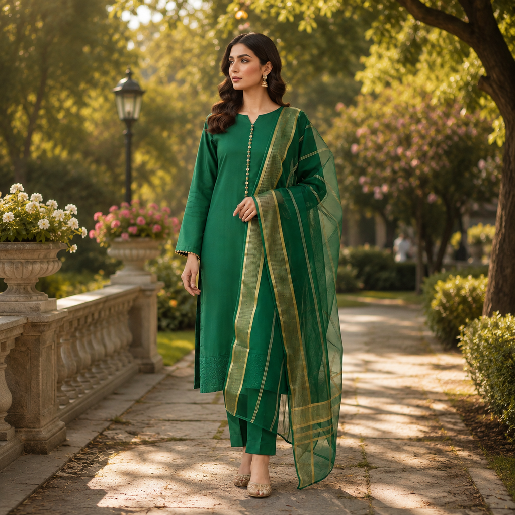Unstitched Emerald-Green